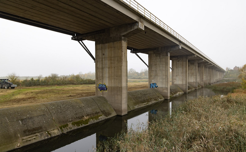 Ansicht der bestehenden Muldebrücke Pouch von der Seite