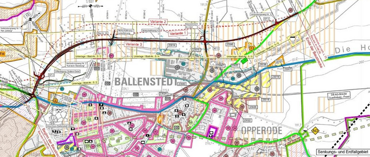Kartenausschnitt Ortsumgehung Ballenstedt