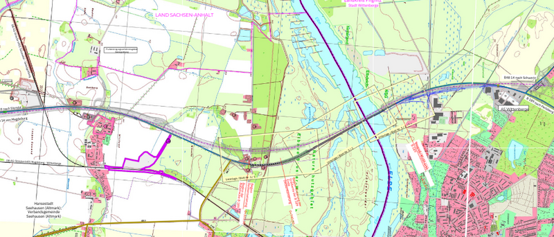 Auszug Übersichtslageplan B 189 Elbebrücke Wittenberge