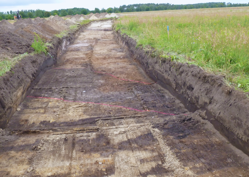 Grabungsausschnitt in der Landschaft für archäologische Untersuchungen