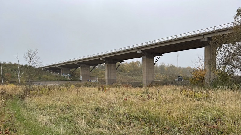 Ansicht der bestehenden Muldebrücke Pouch von der Seite