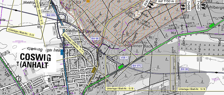 Kartenausschnitt Ortsumgehung Coswig - Griebo