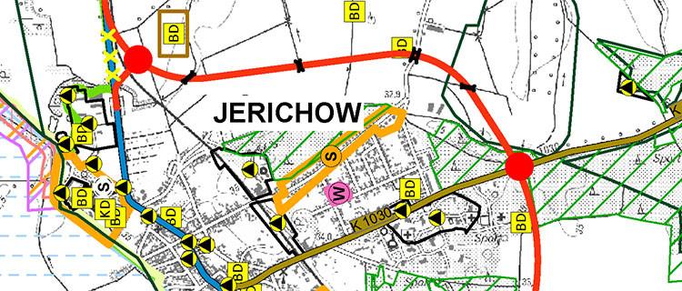 Kartenausschnitt Ortsumgehung Jerichow