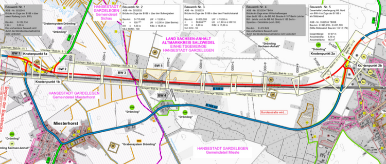 Kartenausschnitt Ortsumgehung Miesterhorst